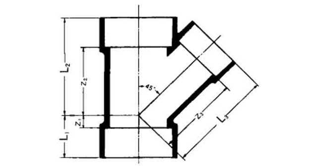 732834 Y-PIECE PVC 45DEG FOR DRAIN, SIZE 65