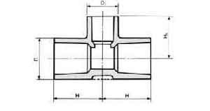 733065 TEE PVC FOR WATER SUPPLY, SIZE 150X150