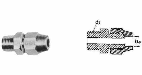 733607 HALF UNION FLARED BRASS, STRAIGHT THREAD 10MM X PF1/4
