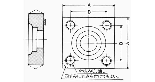 734836 FLANGE SQUARE PIPE WELDING, SOCKET HEAD CAP SCREW SSB 50MM