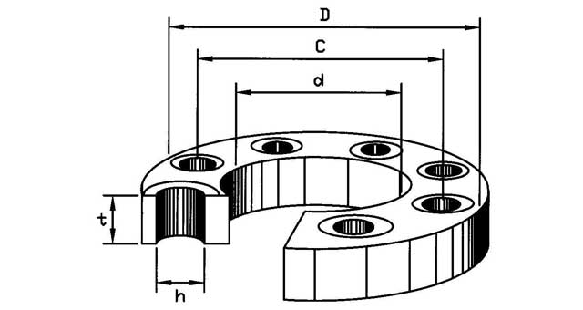 735577 FLANGE CARBON STEEL SLIP-ON, DIN2576 PN40 50MM