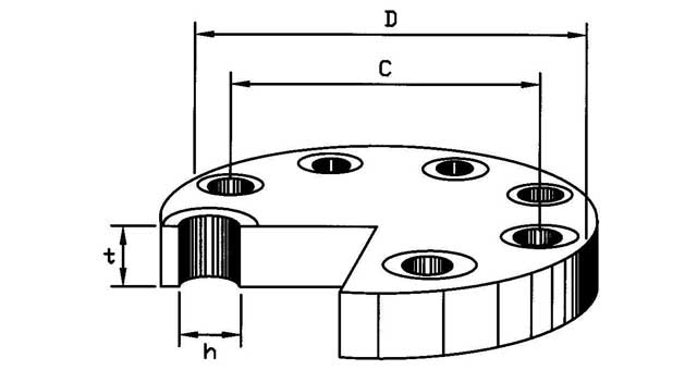 735673 FLANGE CARBON STEEL BLIND, DIN2527 PN40 20MM
