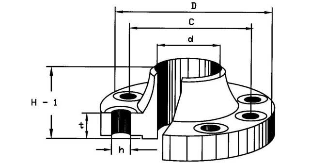 735728 FLANGE CARBON STEEL WELD NECK, DIN2635 PN40 65MM