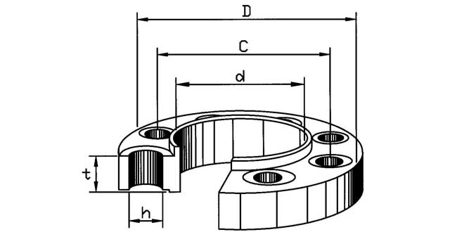 735784 FLANGE CARBON STEEL SLIP ON, RAISEDFACE DIN86030 PN16 200MM