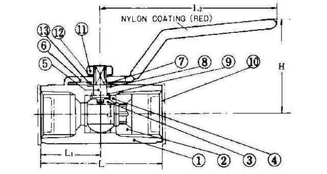 752413 BALL VALVE STAINLESS STEEL, SCREWED-END PT1/2