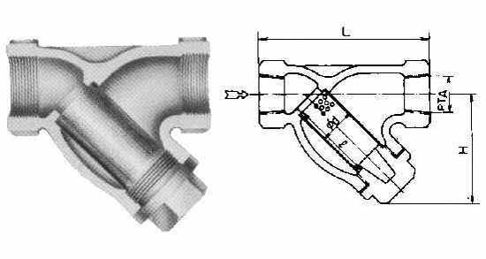 752451 Y-STRAINER CAST-IRON, SCREWED-END 16KG-32A