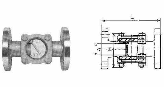 752512 SIGHT FLOW INDICATOR CAST IRON, FLAPPER TYPE FLANGED 20A
