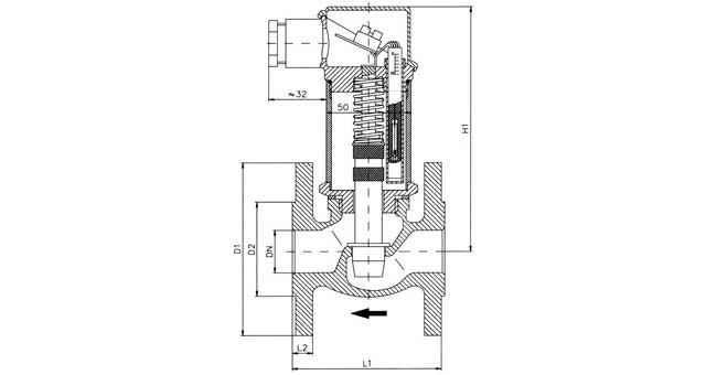 752553 SWITCH FLOW PISTIN TYPE VM125, DN25 FLANGED DIN 2527