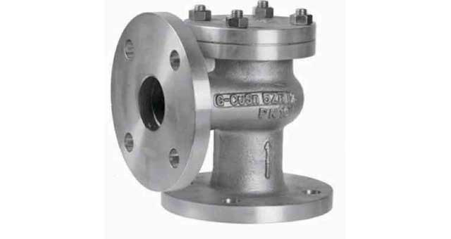 755833 CHECK VALVE DIN BRONZE FLANGED, LIFT PN10/16 ANGLE #497 100MM