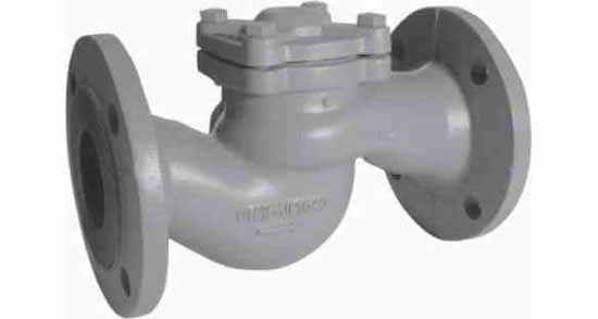 755898 CHECK VALVE DIN C/IRON FLANGED, LIFT PN16 ANGLE #102 DN 300