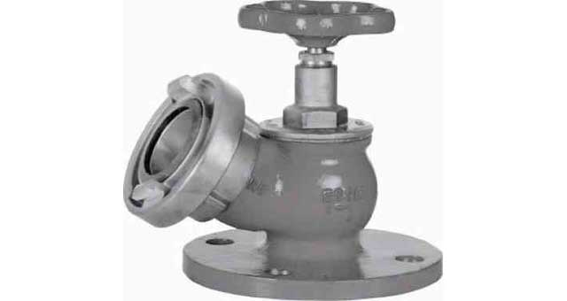 756032 FIRE/DECKWASH VALVE DIN 30DEG., COPPER ALLOY PN16 #907 32MM