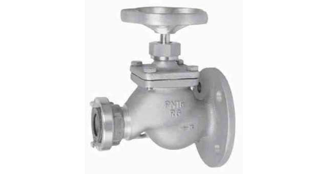 756053 FIRE/DECKWASH VALVE DIN BRONZE, FLANGE & STORZ #911 65MM