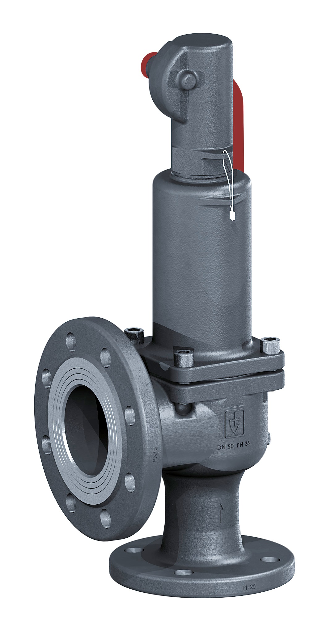 756274 VALVE SAFETY CAST IRON 352TGFL, GASTIGHT W/LEVER HDL PN40 DN50