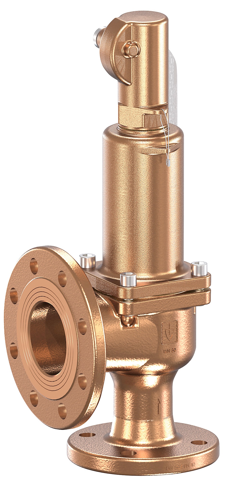 756284 VALVE SAFETY GUNMETAL #852TGFL, DIN GASTIGHT W/LEVER PN40 DN50