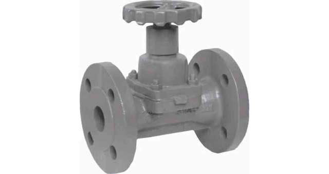 756522 DIAPHRAM VALVE DIN C/IRON PN10, FULL BORE NO LINING #5651 80MM