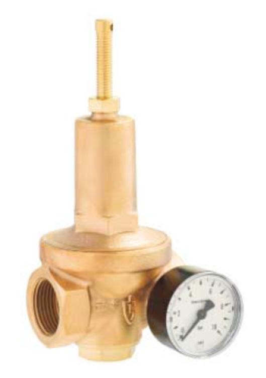756574 VALVE PRESSURE REDUCE DIN #683, RED BRASS 1