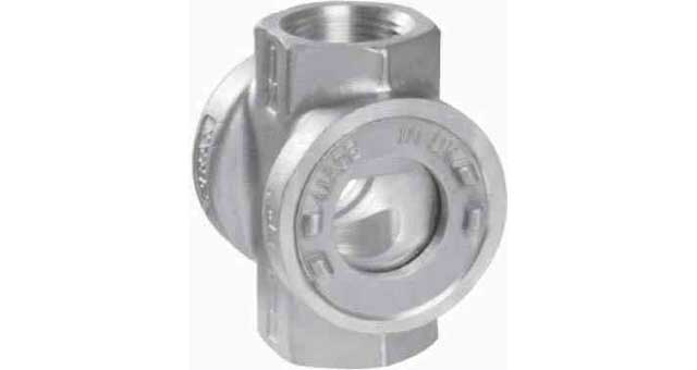 756876 SIGHT GLASS DIN BRASS THREADED, DOUBLE WINDOW #628 3/4